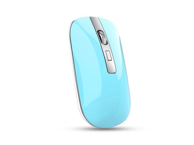 HXSJ M30 Rechargeable Office Silent Wireless Mouse W/ Metal Scroll Wheel and 1600DPI - Blue