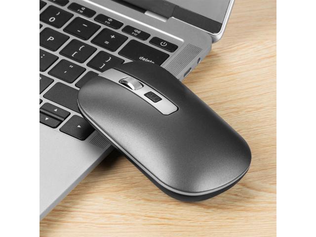 HXSJ M30 Rechargeable Office Silent Wireless Mouse W/ Metal Scroll Wheel and 1600DPI - Grey