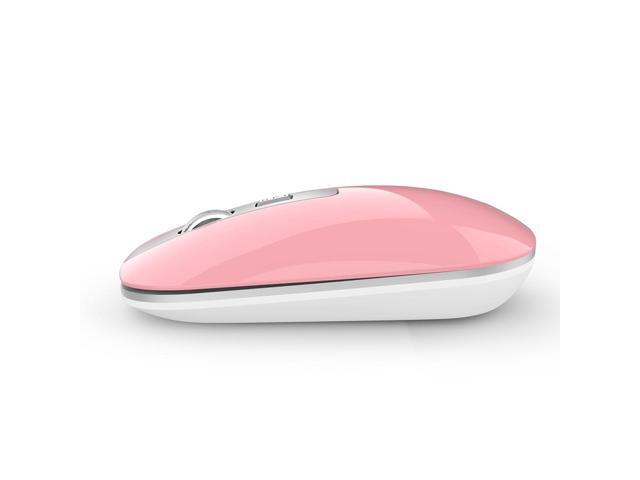HXSJ M30 Rechargeable Office Silent Wireless Mouse W/ Metal Scroll Wheel for Girls - Pink