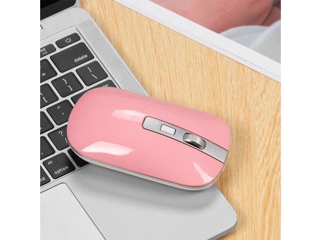 HXSJ M30 Rechargeable Office Silent Wireless Mouse W/ Metal Scroll Wheel for Girls - Pink