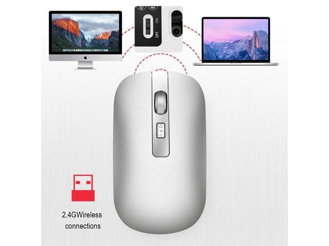 HXSJ M30 Rechargeable Office Silent Wireless Mouse W/ Metal Scroll Wheel and 1600DPI - White