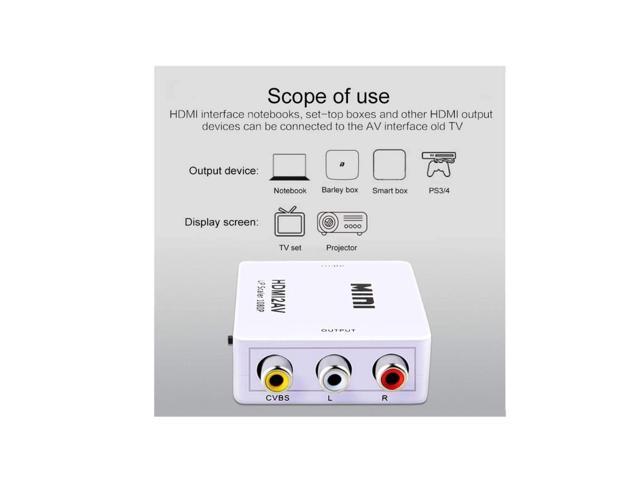 HDMI to AV, TechCode Mini 1080P HDMI to AV Scaler Adapter Supports PAL/NTSC HDMI to RCA AV/CVSB L/R HD Video Converter for PC, Laptop, Xbox, HDTV,...