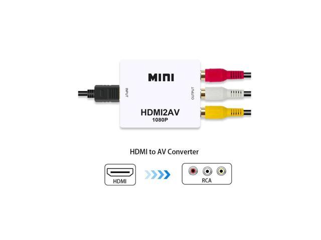 HDMI to AV, TechCode Mini 1080P HDMI to AV Scaler Adapter Supports PAL/NTSC HDMI to RCA AV/CVSB L/R HD Video Converter for PC, Laptop, Xbox, HDTV,...
