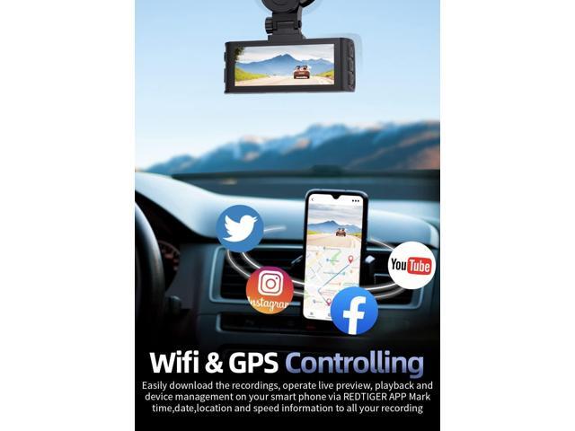 Dashcams Front Rear Dash Camera 4K/2.5K Full HD Car Dashboard Recorder with 3.16 IPS Screen, REDTIGER Wi-Fi GPS Night Vision Loop Recording 170°...