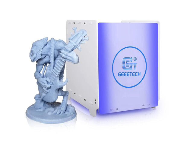 Large UV Curing Station for Resin, Geeetech Upgraded GCB-2 405nm UV Curing Light Box with 360°Turntable, Intelligent Timer, Large Size...