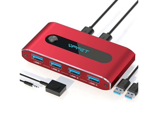 USB 3.0 Switch selector 4 Port USB kvm switcher 2 Computers Sharing 4 USB Periph