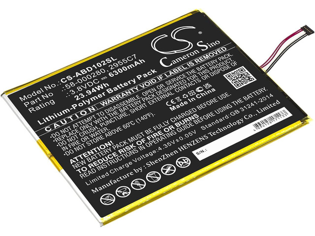 3.8V 2955C7 58-000280 Battery Replacement for Fire HD 10.1 9th M2V3R5