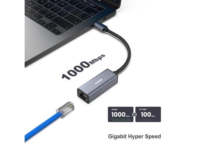 BENFEI USB-C to Ethernet Adapter, USB Type-C (Thunderbolt 3/4) to RJ45 Gigabit Ethernet LAN Network Adapter Compatible with iPhone 15 Pro/Max,...