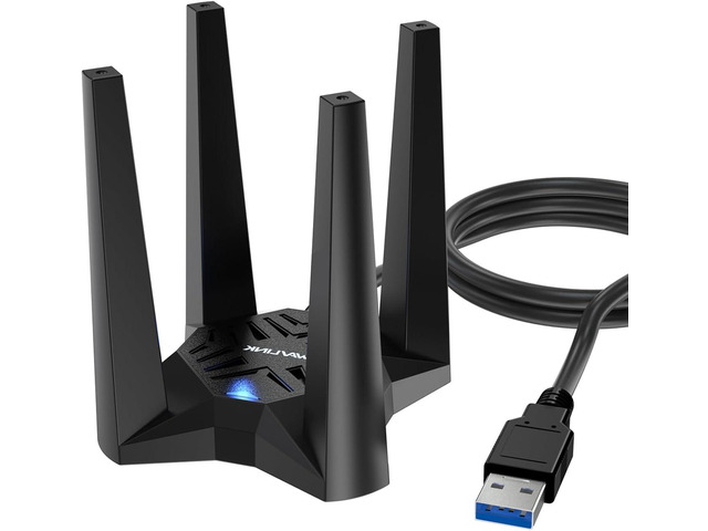AX1800 USB WiFi 6 Adapter for Desktop PC, WAVLINK USB Wireless Adapter with Dual