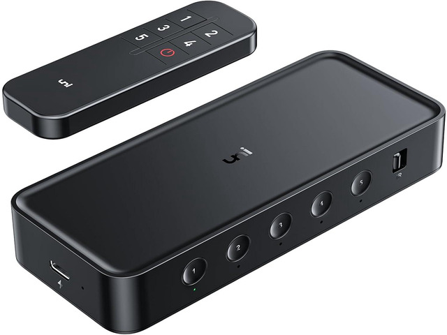 uni HDMI Switch 5 in 1 Out 4K@60Hz, HDMI Splitter Switcher with Remote, 5 Port H