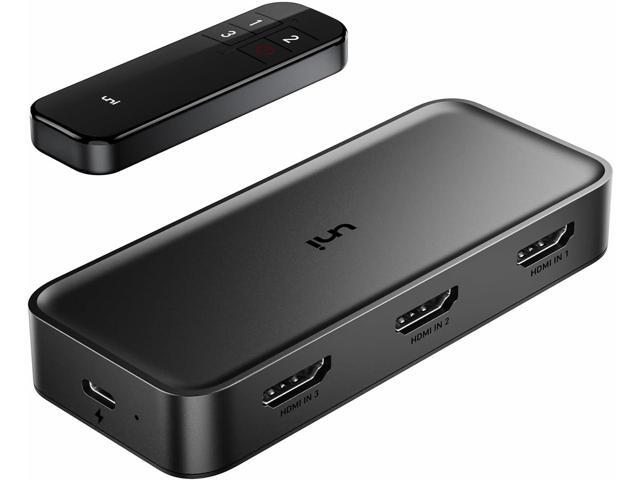 uni HDMI Switch 3 in 1 Out 4K@60Hz, HDMI Splitter Switcher with Remote, HDMI 2.0 Selector 3 Port Box Supports 3D, HDCP2.2, HDR Compatible with...