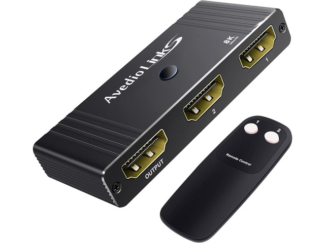 avedio links 8K HDMI 2.1 Switch 4K@120Hz, Bi-Directional 2 in 1 Out HDMI Splitter Switcher with Remote, 8K@60Hz Aluminum HDMI Splitter 1 in 2 Out...