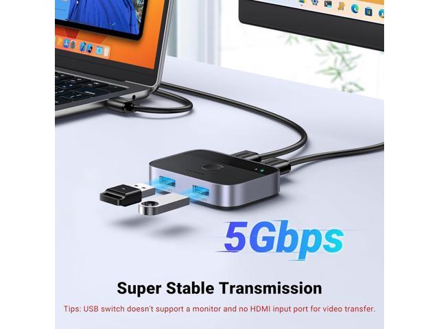UGREEN USB 3.0 Switch 2 in 2 Out, USB Switcher 2 Computers Sharing Keyboard and Mouse Printer Scanner Webcam, Printer Splitter for 2 Computers, 2...