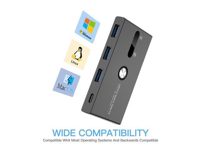 USB c Switch,USB switcher 2 Computers Sharing USB C & A Devices, 4 Port USB Switcher Sharing Keyboard and Mouse, Printer/Scanner USB Switch Hub...