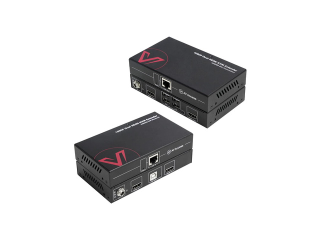 HDMI USB KVM Extender Dual Monitor Over Cat5e/6/6a/7 up to 1080p@60Hz 197ft, Zer