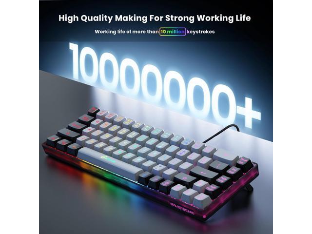 65% Gaming Keyboard, Wired Backlit Mini Keyboard, Ultra-Compact Anti-Ghosting No-Conflict 68 Keys Membrane Gaming Wired Keyboard for PC Laptop...