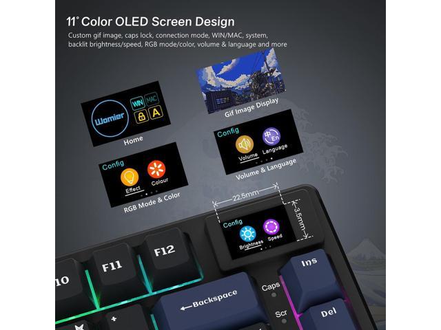 S-K80 75% Keyboard with Color Multimedia Display Mechanical Gaming Keyboard, Wired Hot Swappable Gasket Mount RGB Custom Key Board, Pre-lubed...
