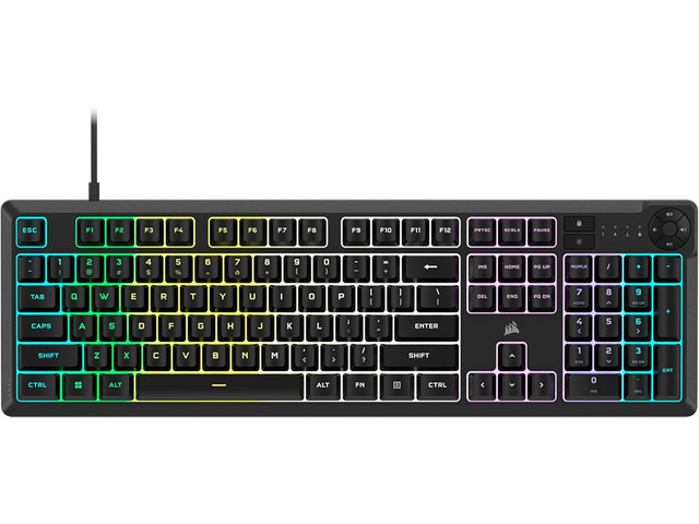 K55 CORE RGB Membrane Wired Gaming Keyboard Quiet, Responsive Switches Spill Resistance Ten-Zone RGB Media Keys iCUE Compatible QWERTY NA ...