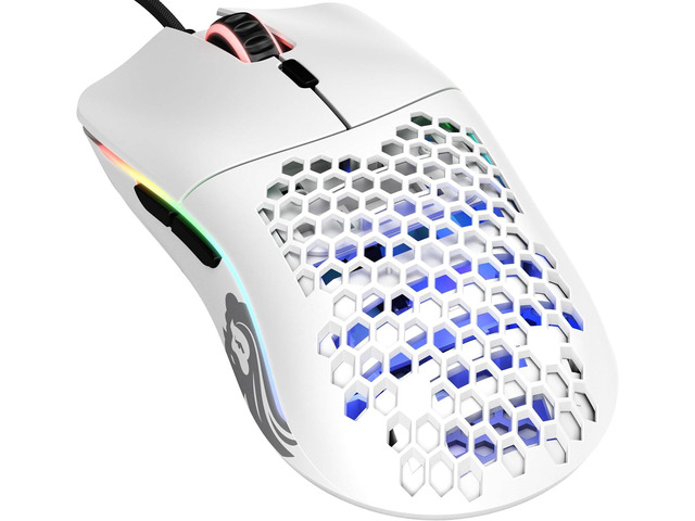Glorious Model O Wired Gaming Mouse 67g Superlight Honeycomb Design, RGB, Pixart 3360 Sensor, Omron Switches, Ambidextrous - Matte White