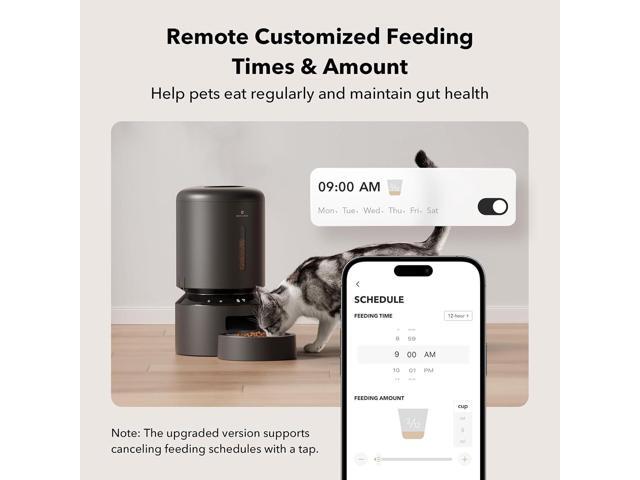 Automatic Cat Feeder, 5G WiFi Automatic Dog Feeder with Freshness Preservation, 5L Timed Cat Feeder with Low Food Sensor, Up to 10 Meals Per Day,...