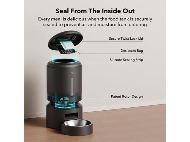 Automatic Cat Feeder, 5G WiFi Automatic Dog Feeder with Freshness Preservation, 5L Timed Cat Feeder with Low Food Sensor, Up to 10 Meals Per Day,...