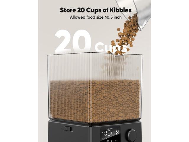 Automatic Cat Feeder for 2 Cats, 20 Cups/5L Automatic Cat Food Dispenser for Small Pets Indoor, Timed Cat Feeder for Dry Food