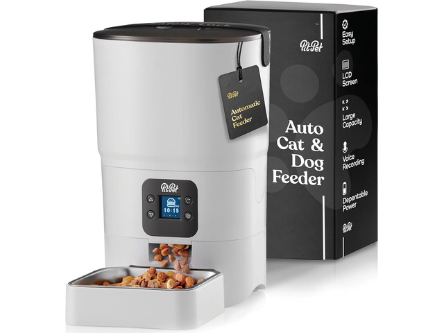 Smart Automatic Cat Feeder - 6-L Reliable Automatic Cat Food Dispenser with Disp