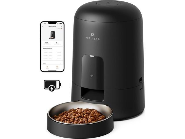 Automatic Cat Feeder, Wi-Fi Rechargeable Cat Food Dispenser Battery-Operated with 30-Day Life, AIR 2.4G Wi-Fi Timed Pet Feeder for Cat & Dog, 2L...
