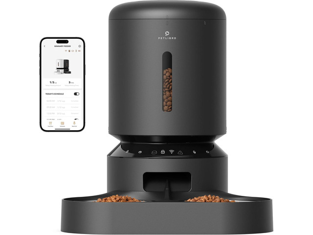 Automatic Cat Feeder, WiFi Connected, Adjustable Meal Splitter, Fresh Food Stora