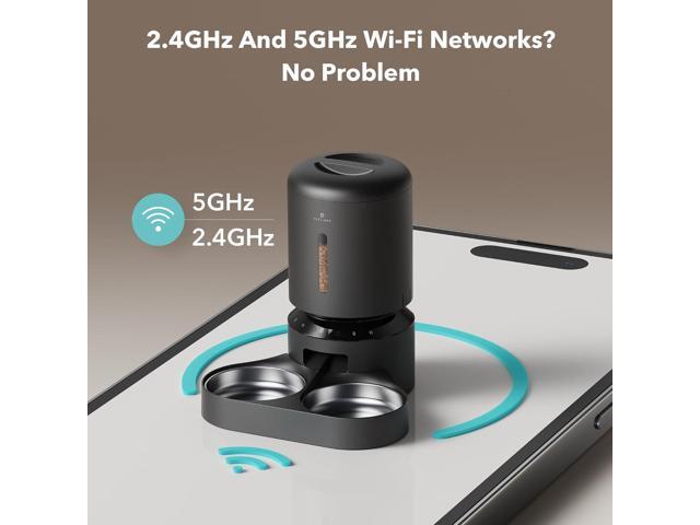 Automatic Cat Feeder for 2 Cats, 5G WiFi Cat Food Dispenser with APP Remote Feeding, 5L Timed Automatic Dog Feeder, 1-10 Meals/Day, 10s Meal Call,...