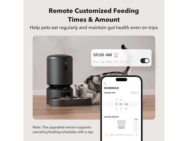 Automatic Cat Feeder for 2 Cats, 5G WiFi Cat Food Dispenser with APP Remote Feeding, 5L Timed Automatic Dog Feeder, 1-10 Meals/Day, 10s Meal Call,...