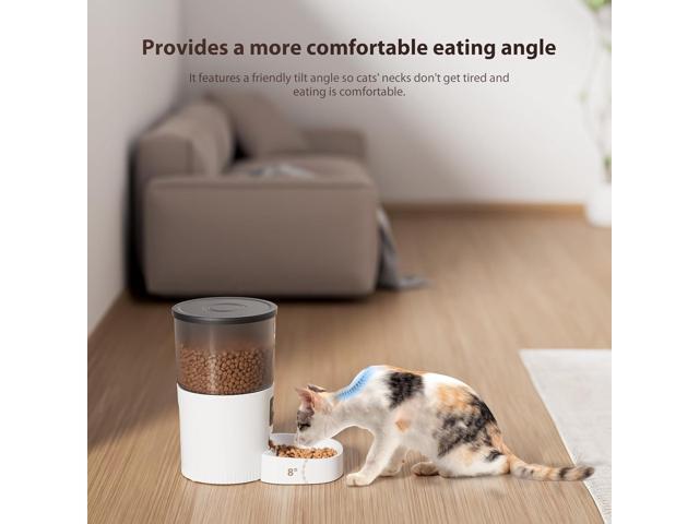 Automatic Cat Feeders, 3L Timed Cat Dry Food Dispenser, Dual Power Supply, Programmable Portion Size, 1-6 Meals Per Day, Auto Pet Feeder for Cats...