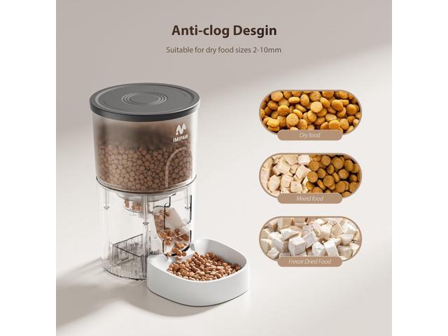 Automatic Cat Feeder: 3L Dry Pet Food Dispenser Timed Programmable Control Dual Power Anti-Clogging Design 10 Meals Per Day Slow Feeder for Cats...