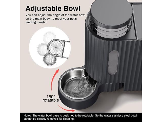 Pet Automatic Gravity Cat Food Feeder and Water Dispenser Stainless Steel Two-in-One Set Large Capacity Dispenser for Pets Dogs, Puppies, Kittens,...