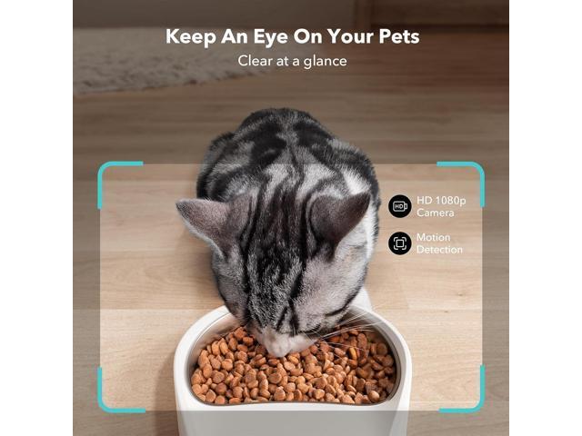 Automatic Cat Feeder with Camera, 1080P HD Video with Night Vision, 5G WiFi Pet Feeder with 2-Way Audio, Low Food & Blockage Sensor, Motion & Sound...