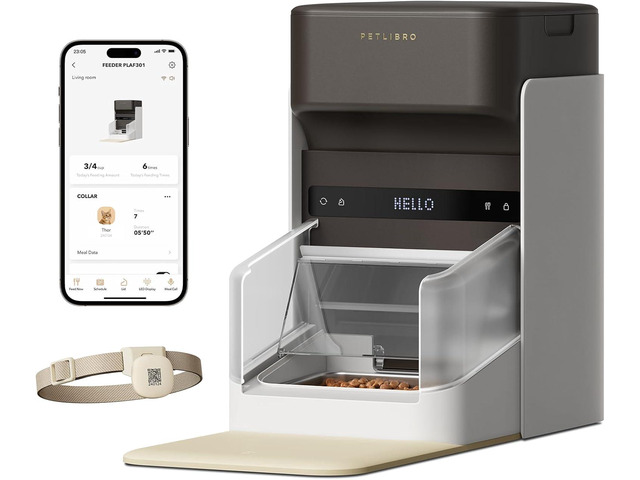 Upgraded RFID Automatic Cat Feeder, 5G Wi-Fi Automatic Pet Feeder, 3L Auto Cat F