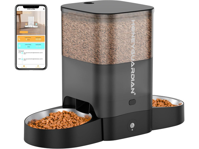 3.5L Automatic Cat Feeder for Two Cats, 2.4G WiFi Enabled Smart Feed Pet Feeder 
