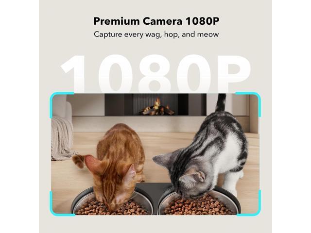 Automatic Cat Feeder with Camera for Two Cats, 1080P HD Video with Night Vision, 5G WiFi Pet Feeder with 2-Way Audio for Cat & Dog, Low Food &...