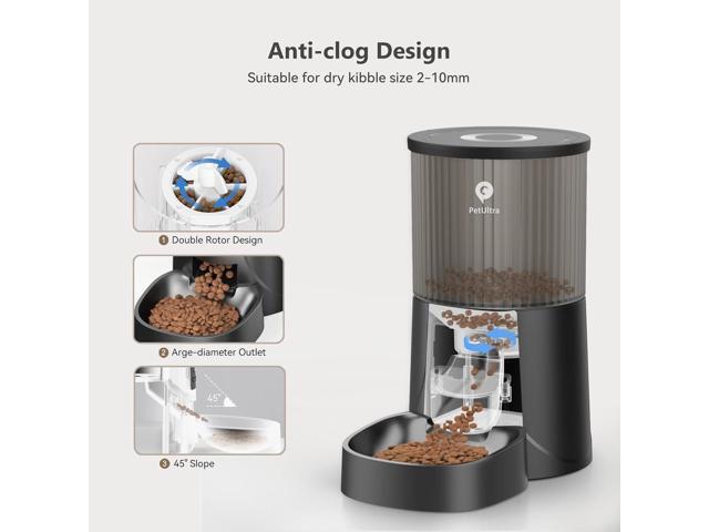 Automatic Cat Feeder: 4L Timed Auto Cat Feeder- Dry Cat Food Dispenser Programmable Control 1-6 Meals for Cats and Small Medium Dogs Dual Power...