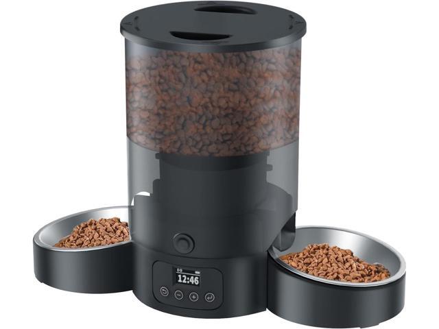 Automatic Cat Feeder for 2 Cats, 3L Cat Food Dispenser SURDY Auto Cat Feeder with 2 Stainless Bowls, 10s Meal Call Dual Power Supply and Timer...