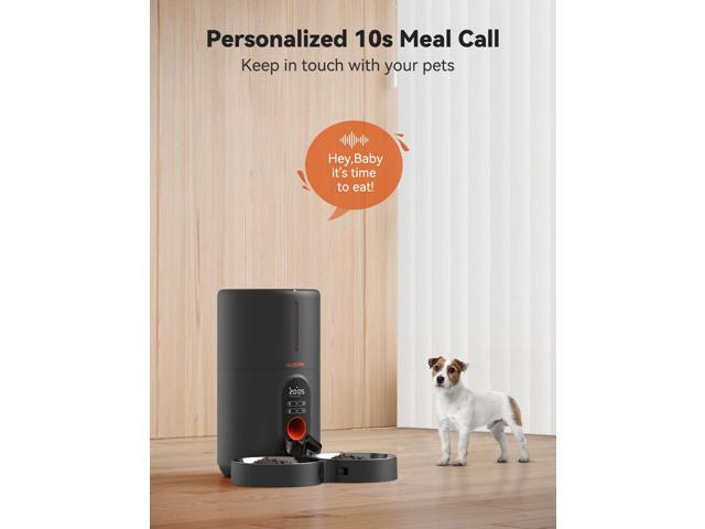 Automatic Cat Feeders 2 Cats Timed Cat Feeder with Stainless Steel Bowl, Programmable 1-6 Meals Control, Dual Power Supply, Automatic Pet Feeder...