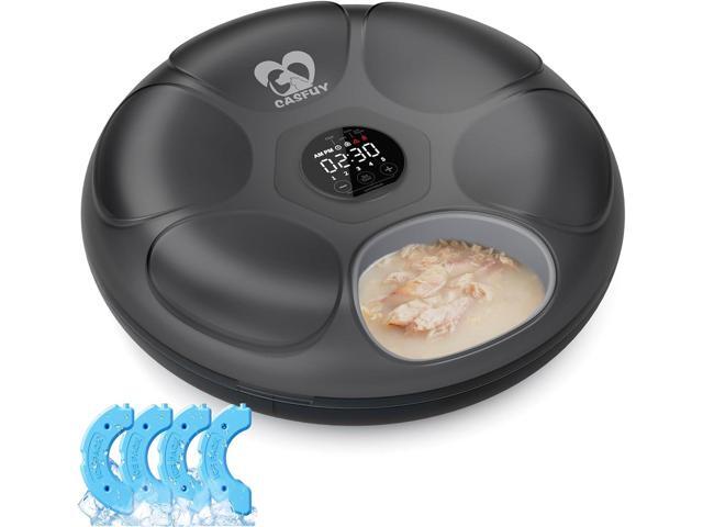 Automatic Cat Feeder Cordless - Automatic Cat Food Dispenser for Wet Moist Food with 4 Ice Packs Rechargeable Auto Feeder for Cats Small Dogs with...