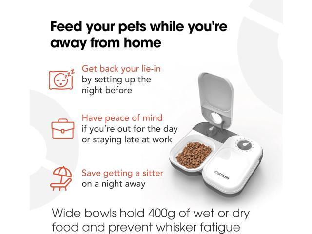 Cat Mate C200 2-Meal Automatic Pet Feeder for Cats and Small Dogs with Ice Pack