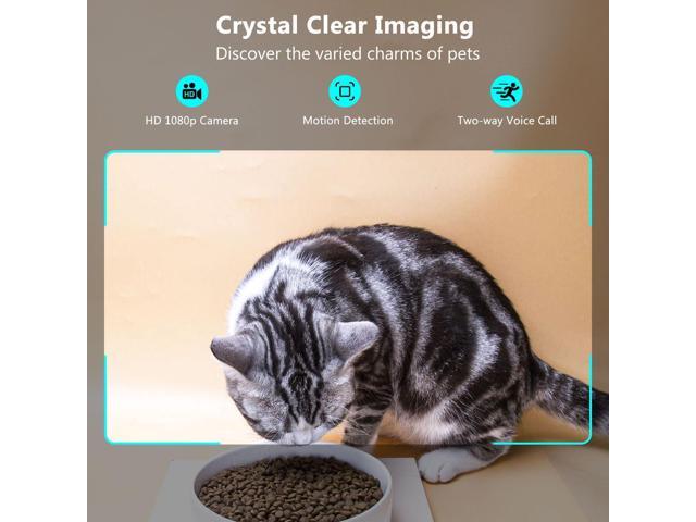 Automatic Cat Feeder with Camera, 1080P Live Video with Night Vision, 6L/25 Cups Timed Cat Food Dispenser for Remote Feeding, 2-Way Audio, Pet...