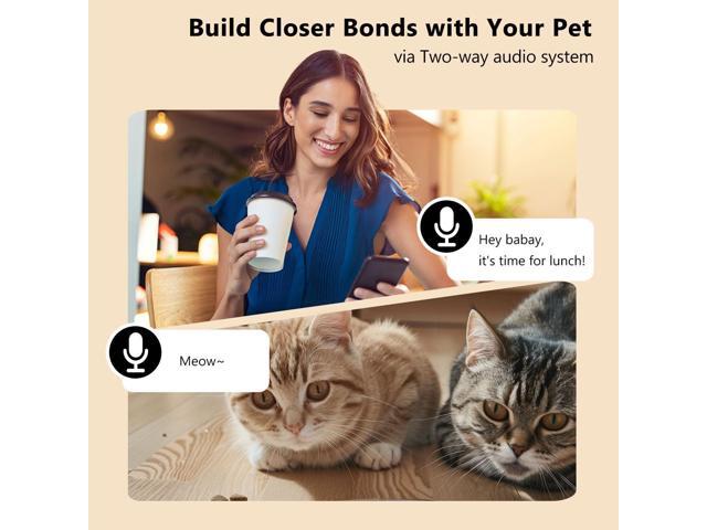 Automatic Cat Feeder with Camera, 1080P Live Video with Night Vision, 6L/25 Cups Timed Cat Food Dispenser for Remote Feeding, 2-Way Audio, Pet...