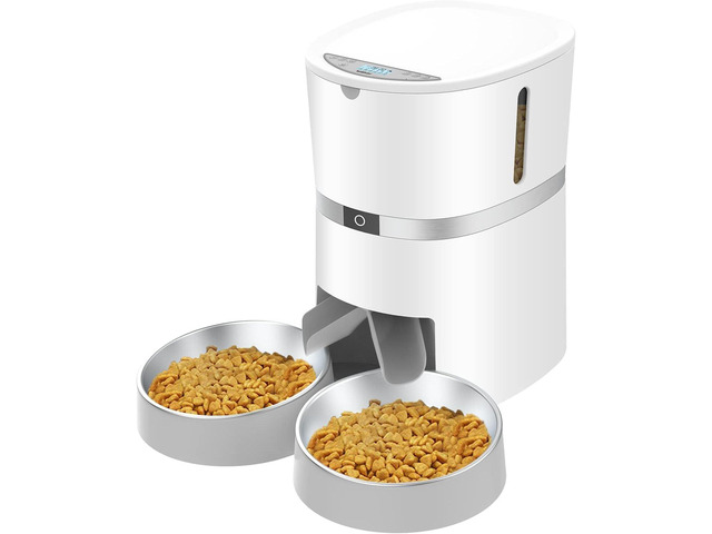 Automatic Cat feeder, WellToBe Pet Feeder Food Dispenser for Cat & Small Dog wit