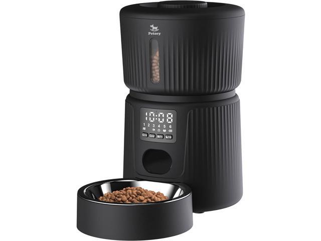 Automatic Cat Feeder - 6 Meals Automatic Cat Food Dispenser with Slow Feeding for Cats and Small Dogs, Dual Power Supply Including Desiccant Bag