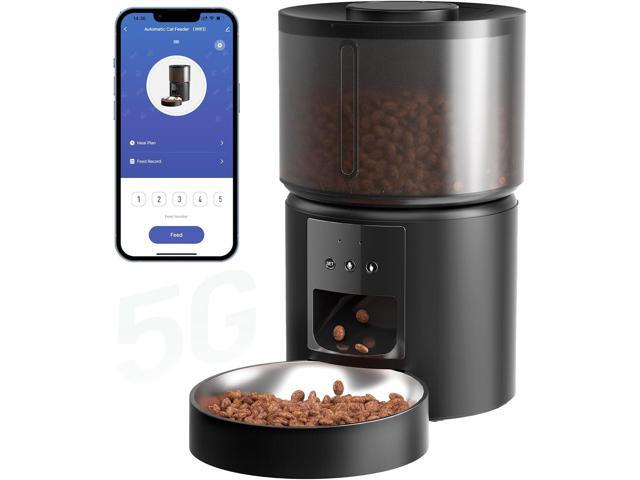 Automatic Cat Feeder with APP 5G & 2.4G Wifi Auto Timed Cat Feeder Smart Automatic Pet Feeder Electric Feeder for Cats and Dogs with 304 Stainless...