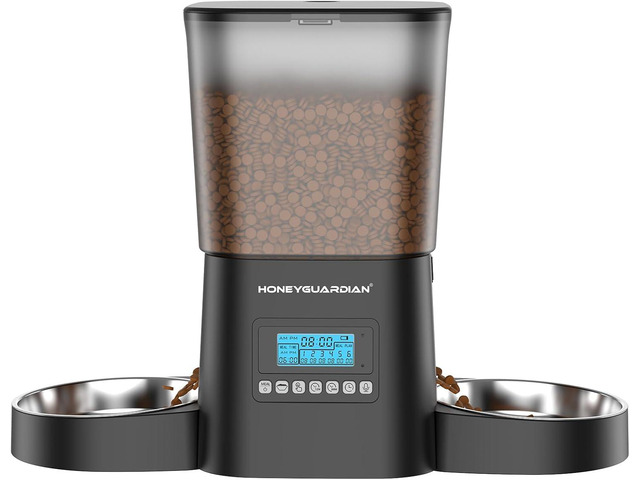 Automatic Cat Feeder for 2 Cats 3.5L, Cat Food Dispenser with Stainless Steel Bo
