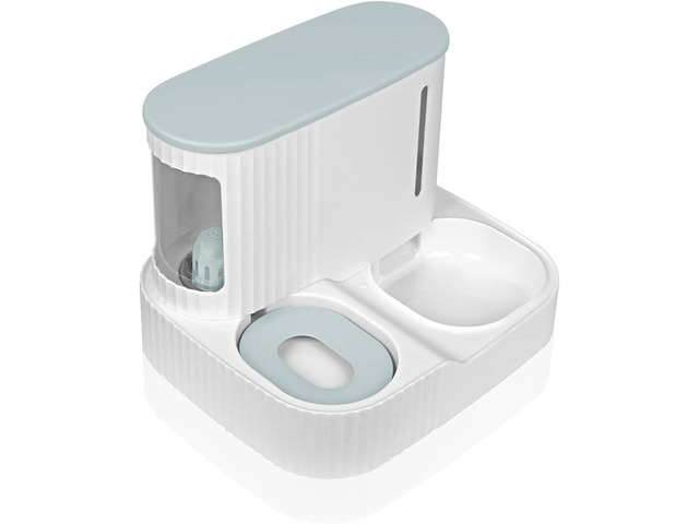 Pet Feeder and Water Dispenser, Automatic Gravity Flow, 3L, for Cats and Small D